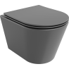 Mexen Rico WC mísa Rimless s pomalu padající deskou slim, duroplast, Tmavě matová černá - 30724071