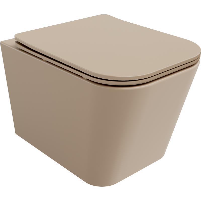Mexen Teo záchodová mísa Rimless s pomalu zavíratelným sedátkem slim, duroplast, cappuccino mat - 30854064