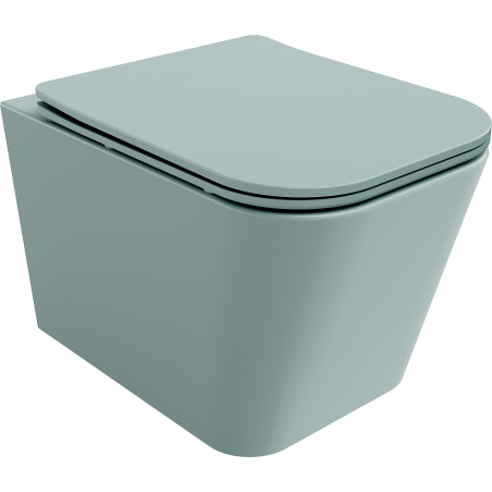 Mexen Teo WC mísa Rimless s pomalu sklopným slim sedátkem, duroplast, světle zelený mat - 30854048