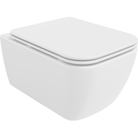 Mexen Stella WC mísa bez okrajů s pomalu zavírací tenkou deskou, duroplast, bílá - 30680900