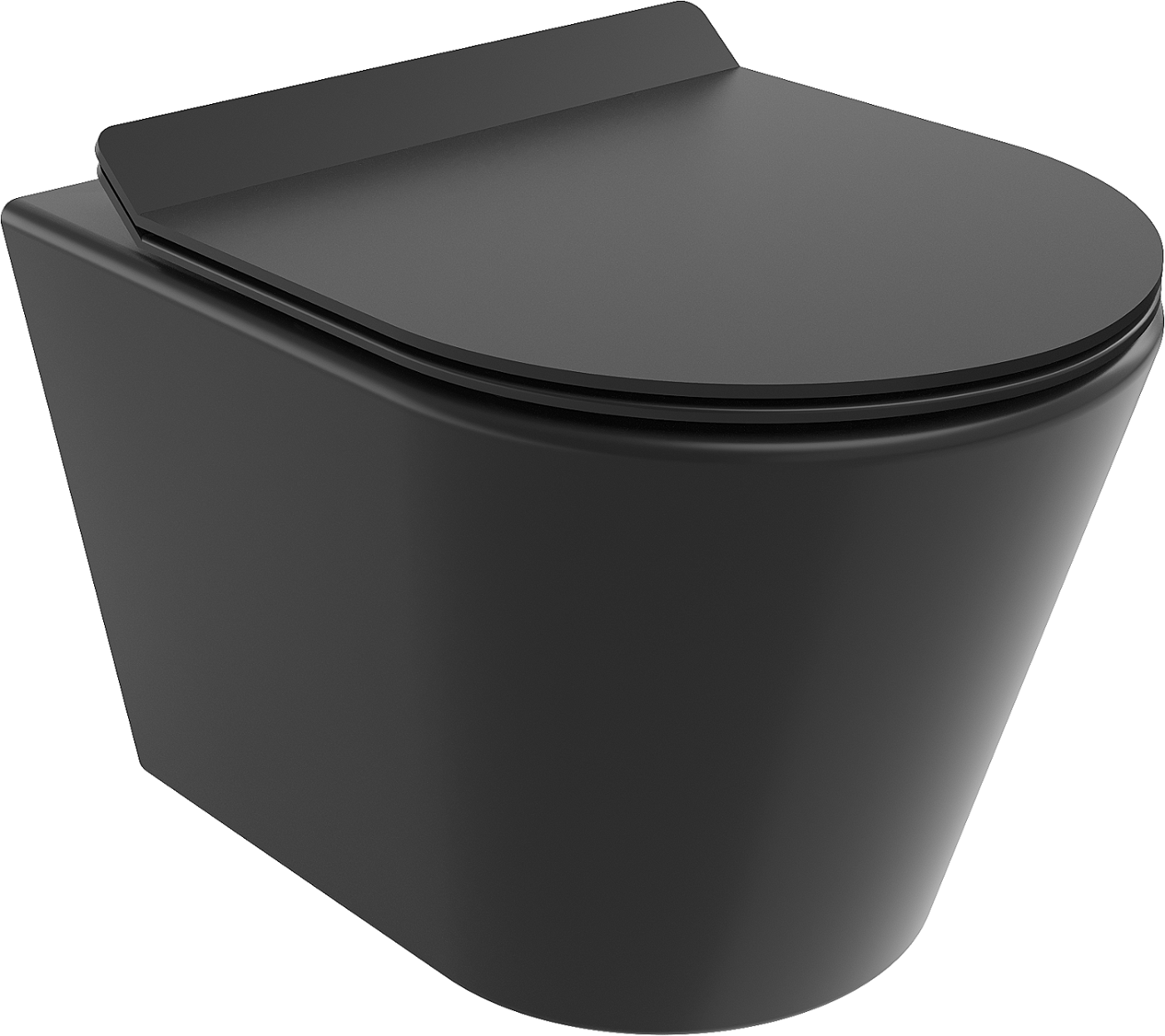 Mexen Rico mísa WC Rimless s pomalu padající slim deskou, duroplast, černá mat - 30720185