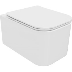 Mexen Elis WC mísa Rimless s pomalu padající deskou slim, duroplast, Bílá - 30910600