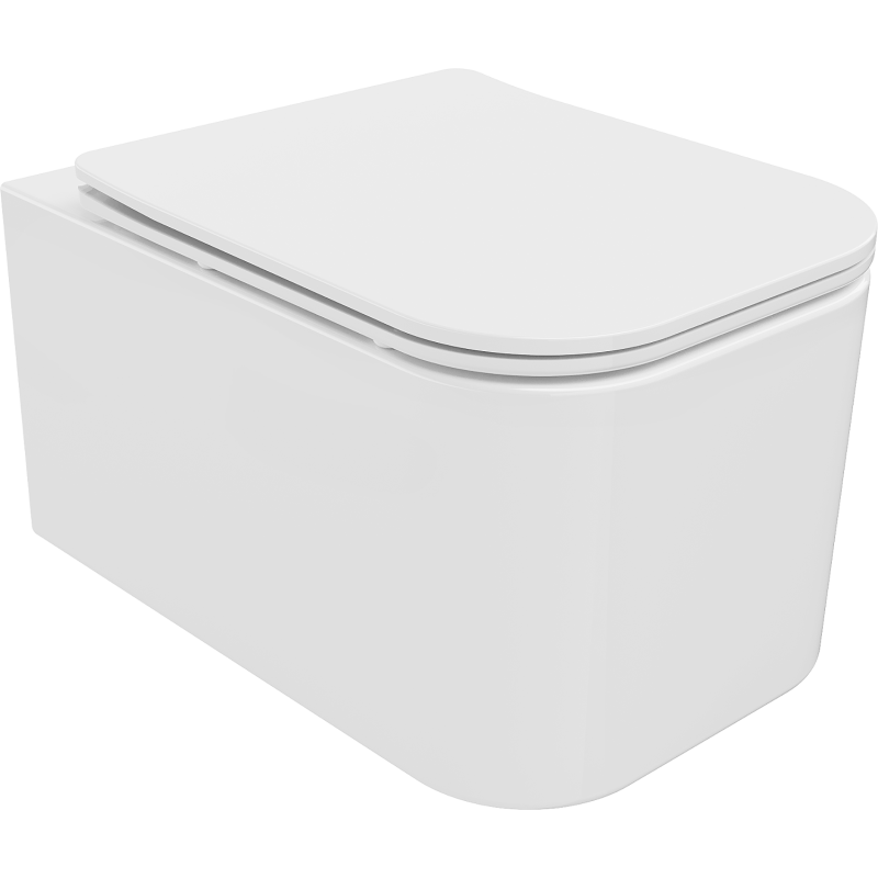 Mexen Elis WC mísa Rimless s pomalu padající deskou slim, duroplast, Bílá - 30910600