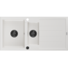 Mexen Andres 1,5-miskový granitový dřez s odkapávačem 1000 x 500 mm, Bílá, sifon Černá - 6515101510-20-B